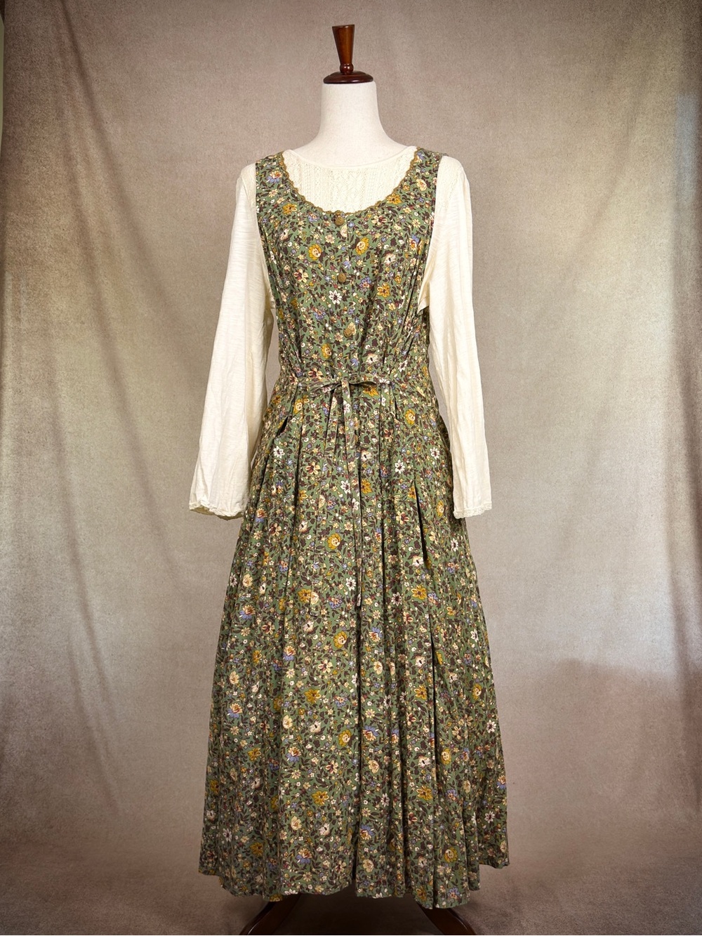 April Cornell Floral Pinafore Maxi Dress